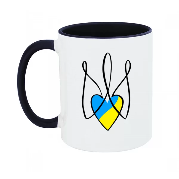 Чашка Трезубец с сердцем Украины
