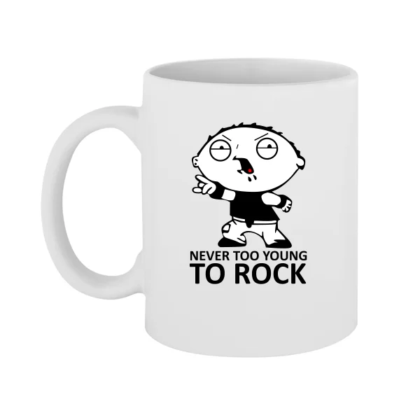 Чашка Never too young to rock