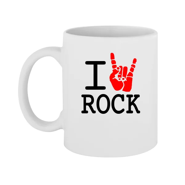 Чашка с надписью люблю Rock