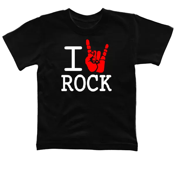 Детская футболка с надписью люблю Rock