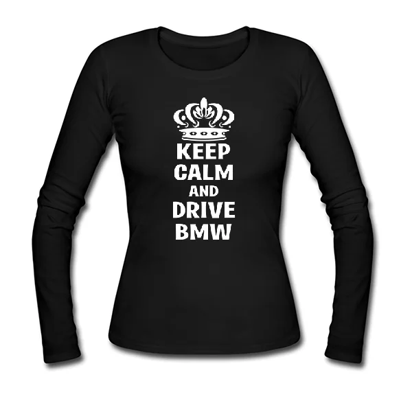 Женский лонгслив Keep Calm and Drive BMW