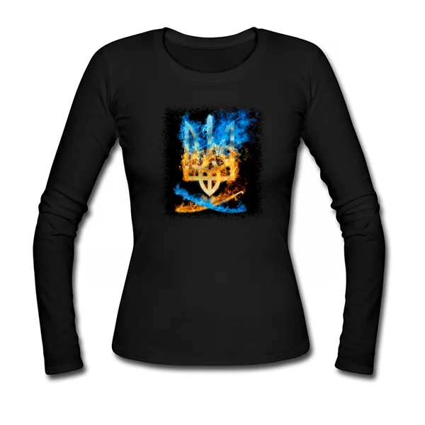 Женский лонгслив с огненным трезубцем