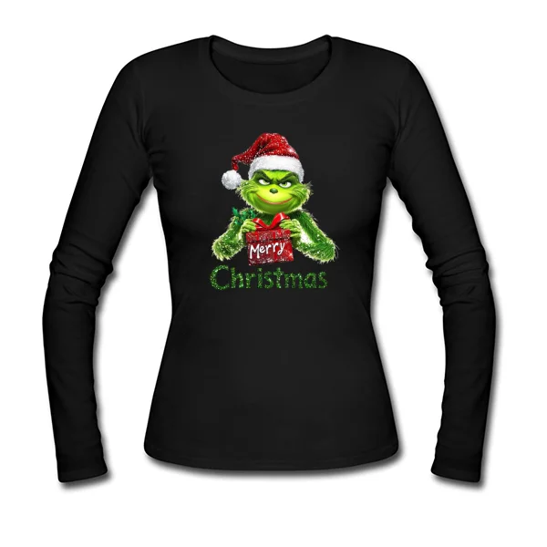 Женский лонгслив Гринч Merry Christmas