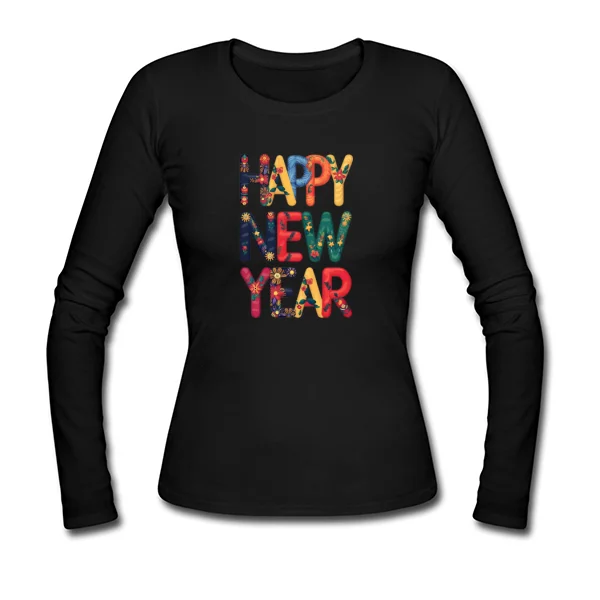 Женский лонгслив Happy New Year надпись