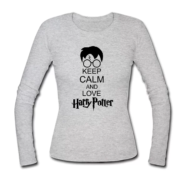 Женский лонгслив Keep calm and love Harry Potter