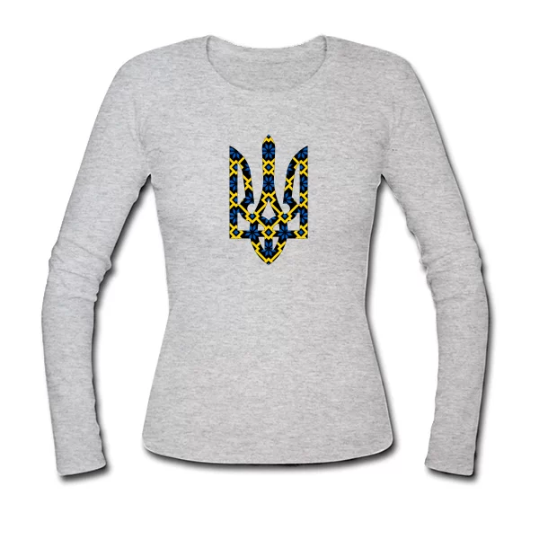 Женский лонгслив с трезубцем Украины (4367)