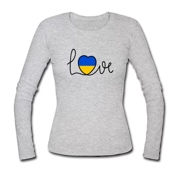 Женский лонгслив Love Ukraine сердце