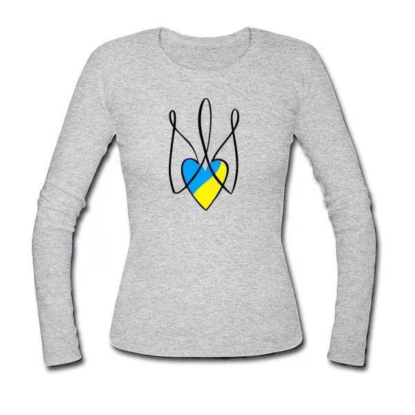 Женский лонгслив Трезубец с сердцем Украины
