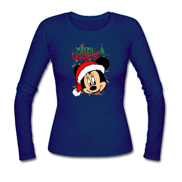 Жіночий лонгслів Merry Christmas Minie Mouse