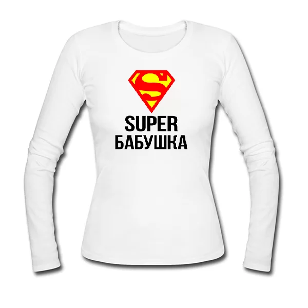Женский лонгслив Супер Бабушка 10014