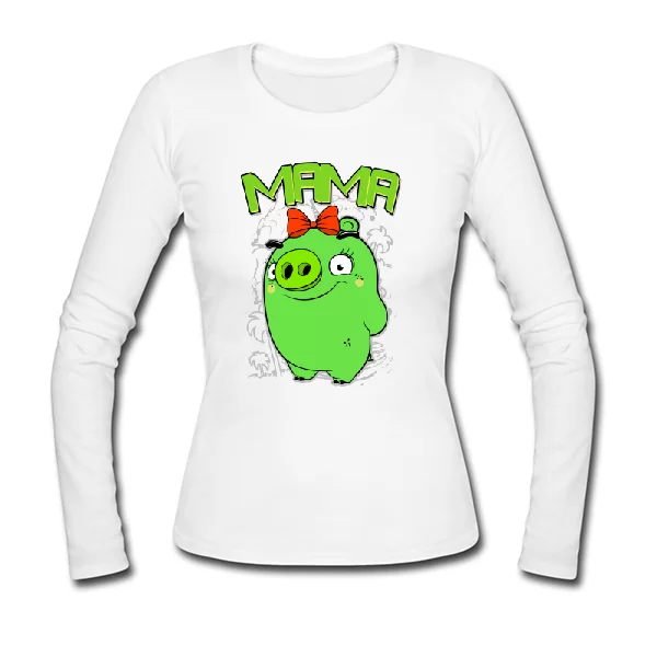 Женский лонгслив Мама свин Angry Bird