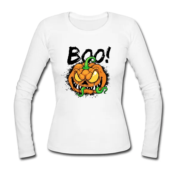 Женский лонгслив с надписью Boo