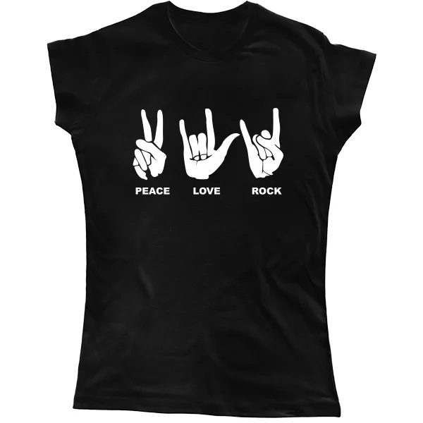 Женская футболка Peace Love Rock