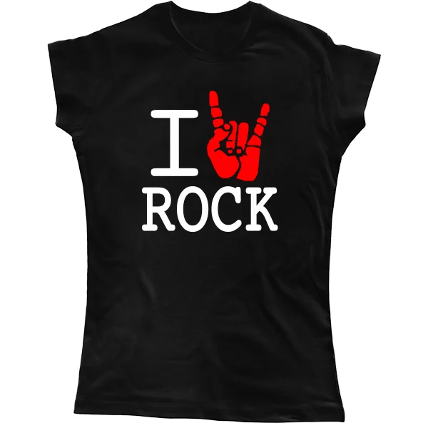 Женская футболка с надписью люблю Rock