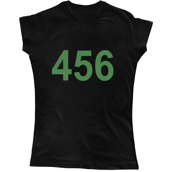 Женская футболка Игра в кальмара номер 456