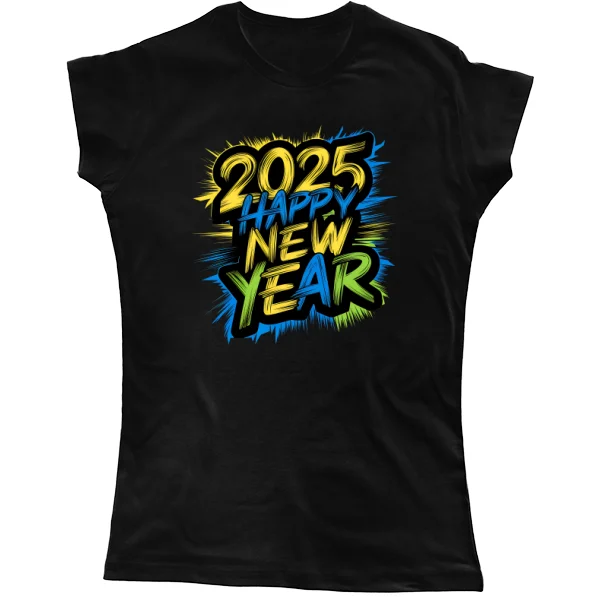 Женская футболка Happy new year 2025