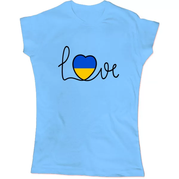 Женская футболка Love Ukraine сердце