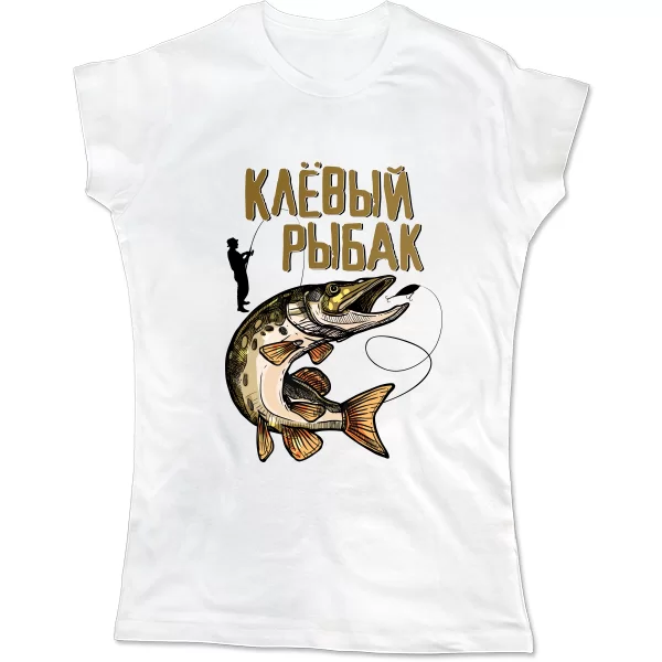 Женская футболка Клевый рыбак
