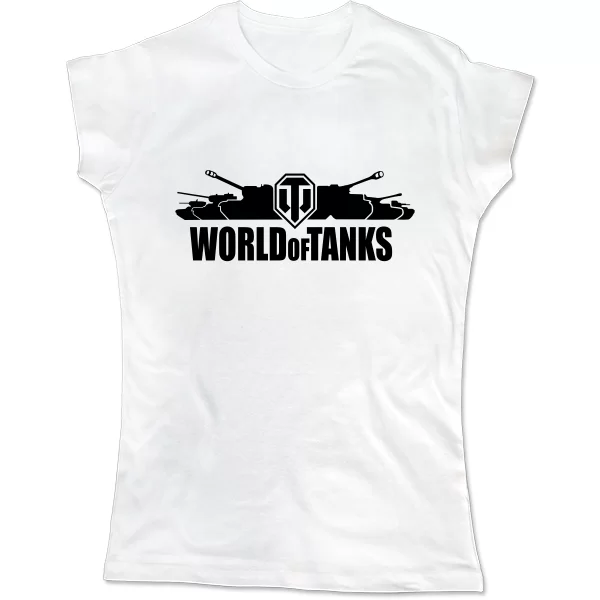 Женская футболка с надписью World of Tanks