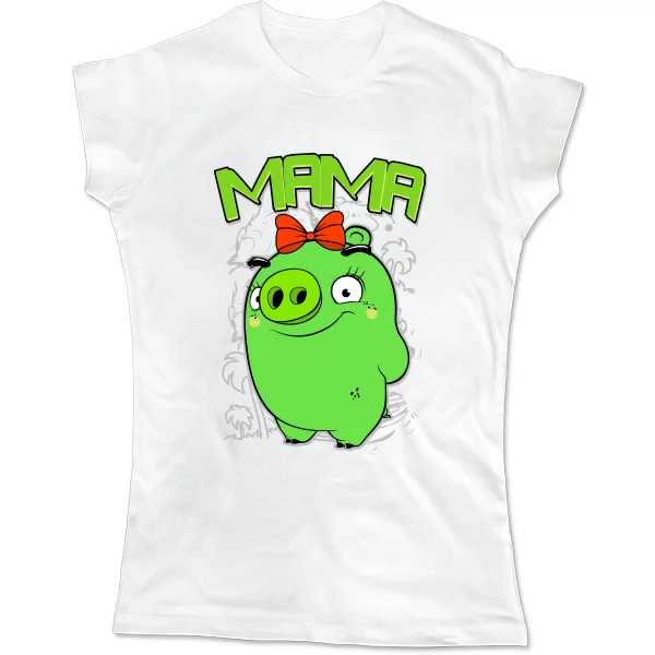 Женская футболка Мама свин Angry Bird 17382