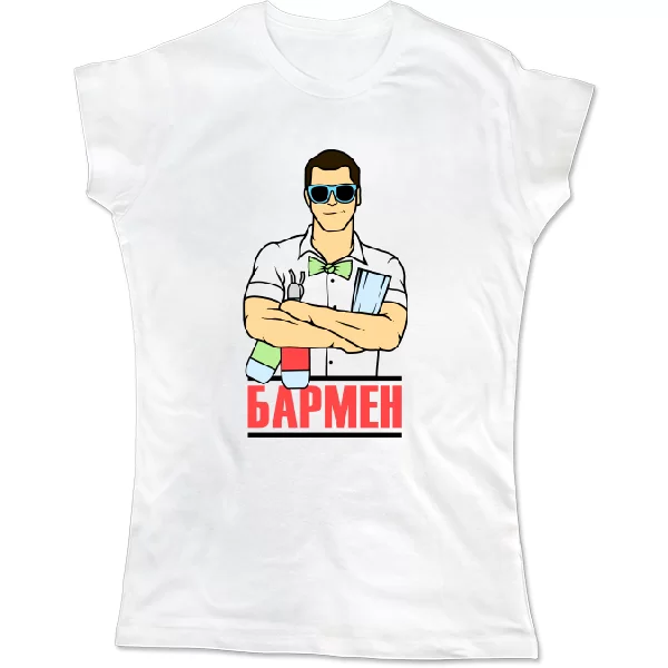 Женская футболка Бармен