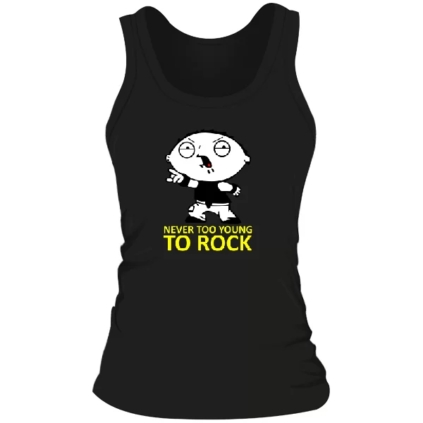 Женская майка Never too young to rock