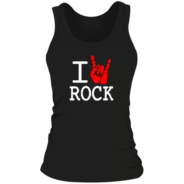 Женская майка с надписью люблю Rock