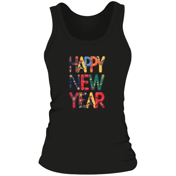 Женская майка Happy New Year надпись