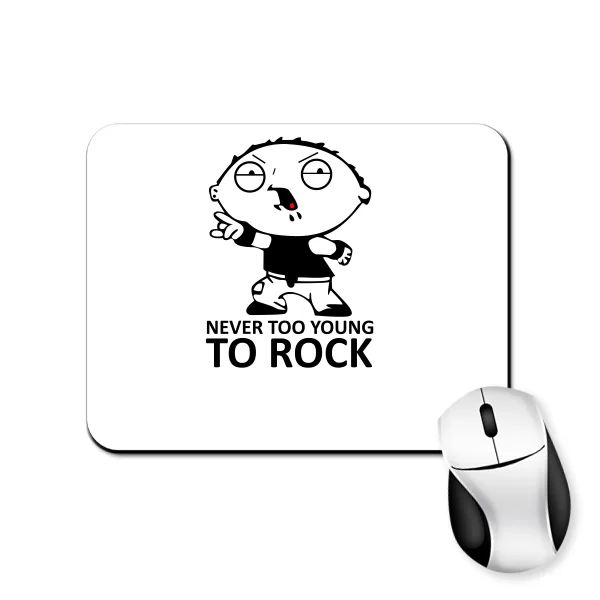 Коврик для мыши Never too young to rock 13015