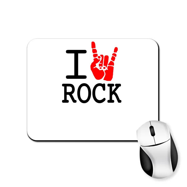 Коврик для мыши с надписью люблю Rock