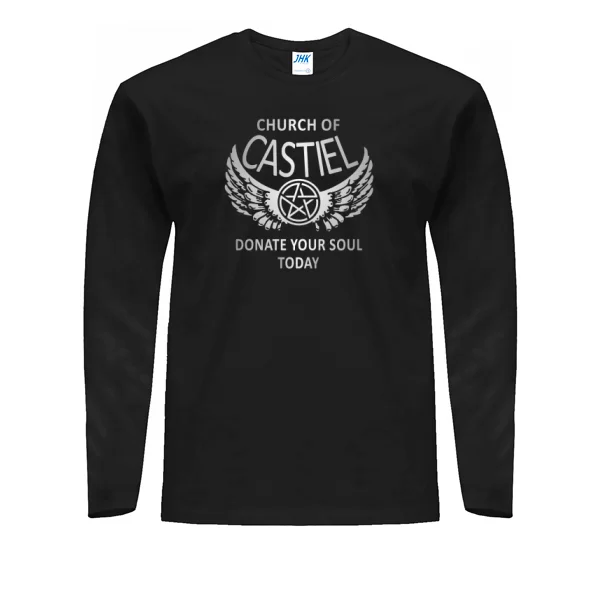 Чоловічий лонгслив Supernatural church of castiel