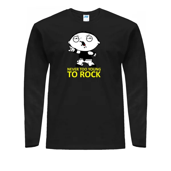 Мужской лонгслив Never too young to rock