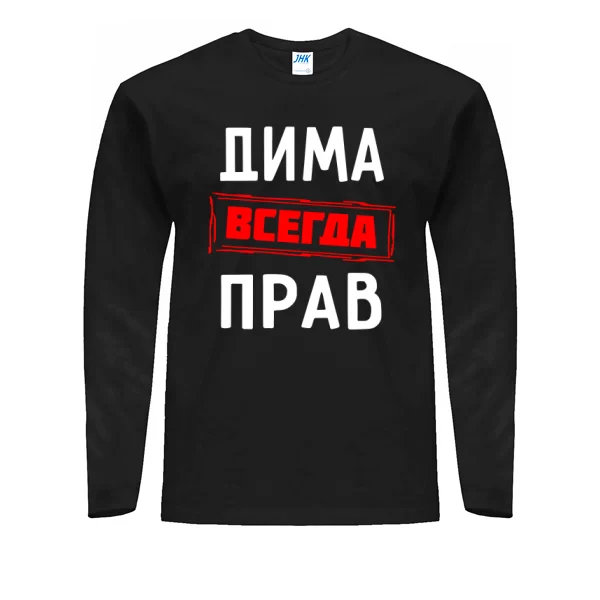 Мужской лонгслив Дима всегда прав