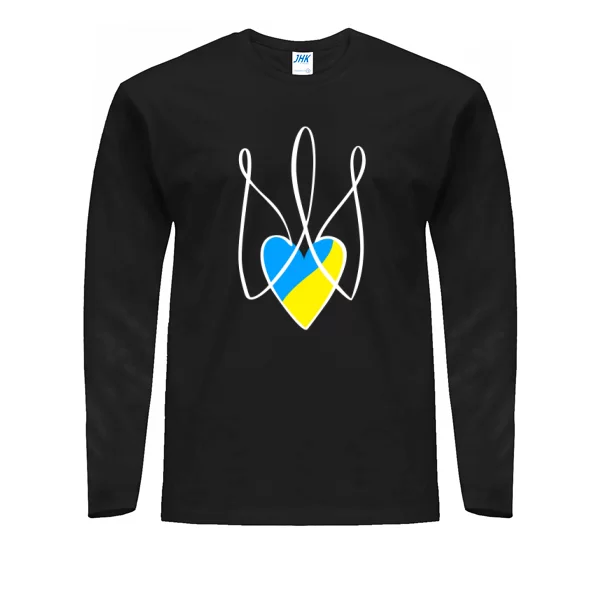 Мужской лонгслив Трезубец с сердцем Украины