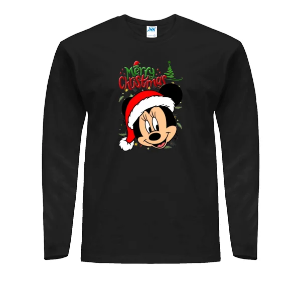 Чоловічий лонгслів Merry Christmas Minie Mouse