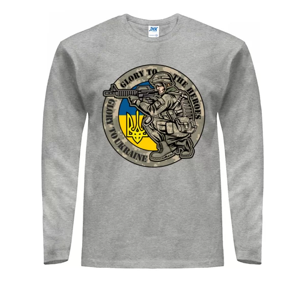 Мужской лонгслив Слава Украине Героям Слава