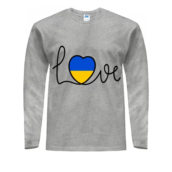 Мужской лонгслив Love Ukraine сердце