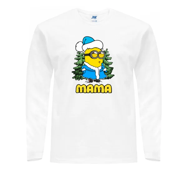 Мужской лонгслив Новогодний Миньон Мама