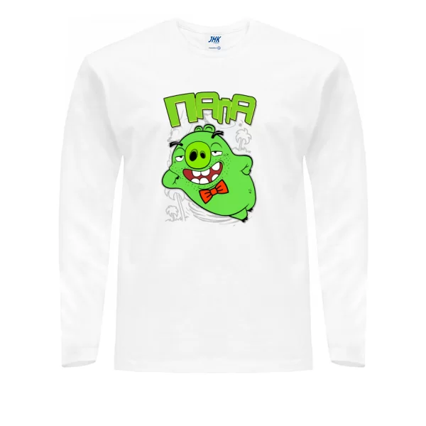 Мужской лонгслив Папа Свин Angry Bird