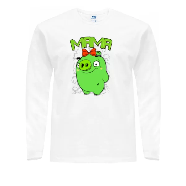 Мужской лонгслив Мама свин Angry Bird