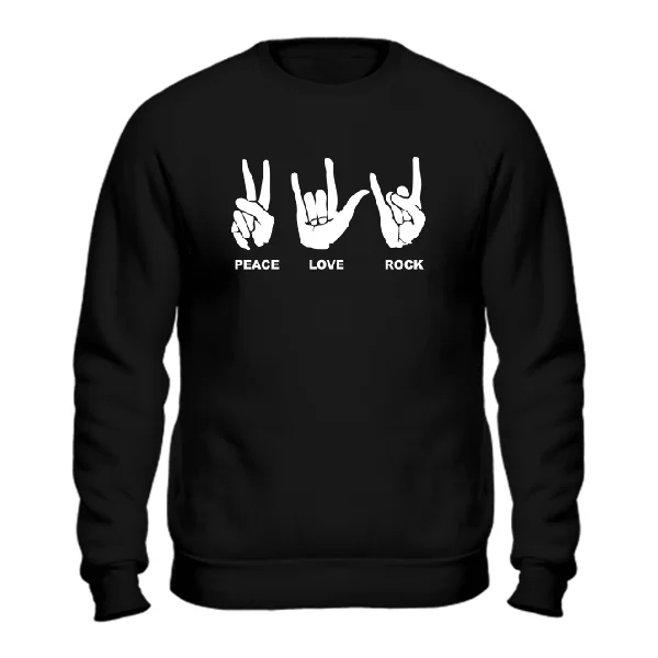 Мужской свитшот Peace Love Rock