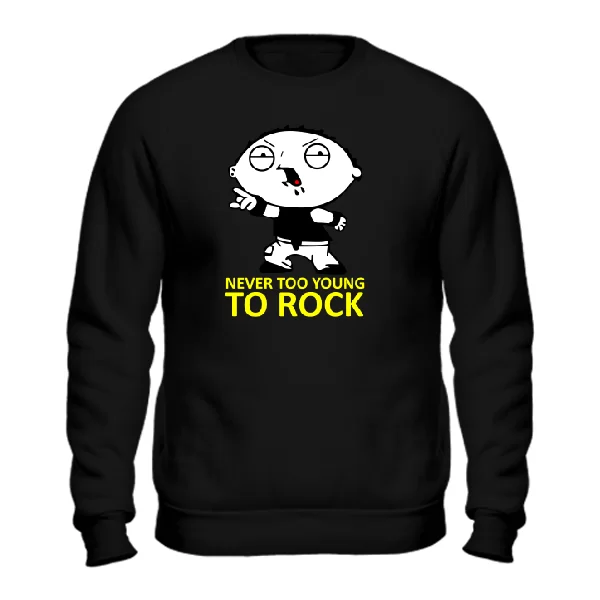 Мужской свитшот Never too young to rock