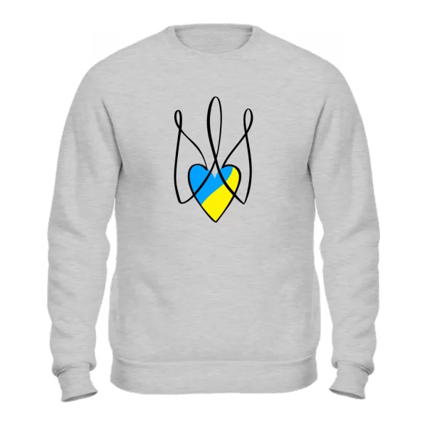 Свитшот Трезубец с сердцем Украины