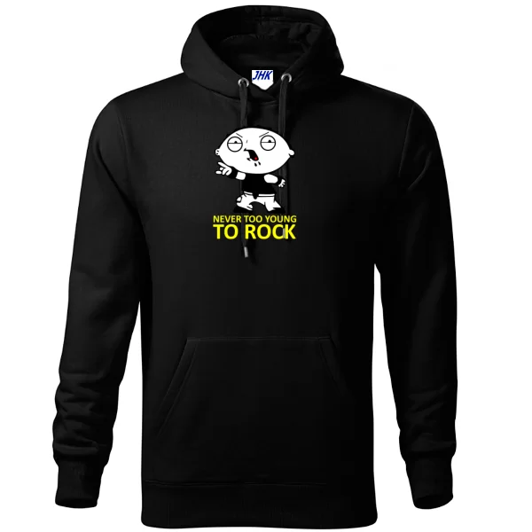 Толстовка Never too young to rock