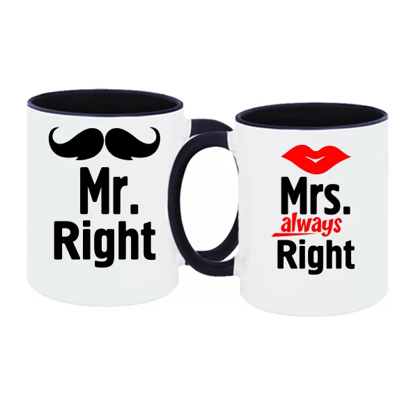 Парные чашки Mr Right Mrs Always Right