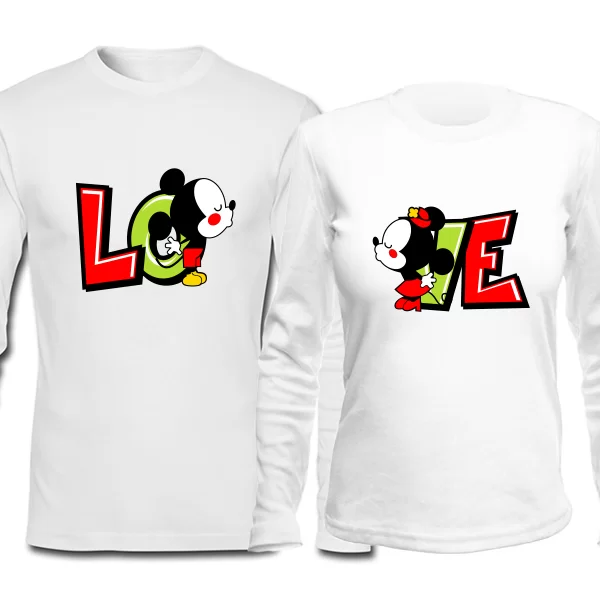 Парные лонгсливы Микки и Минни Love