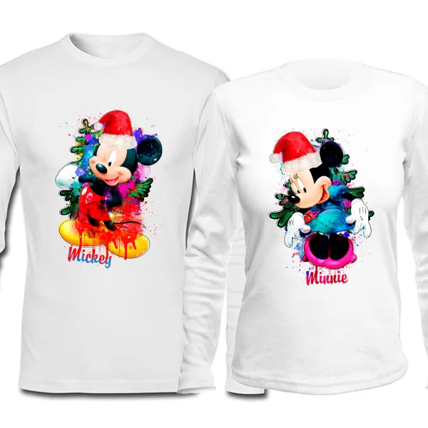 Парні лонгсливы Новорічні Mickey та Minnie