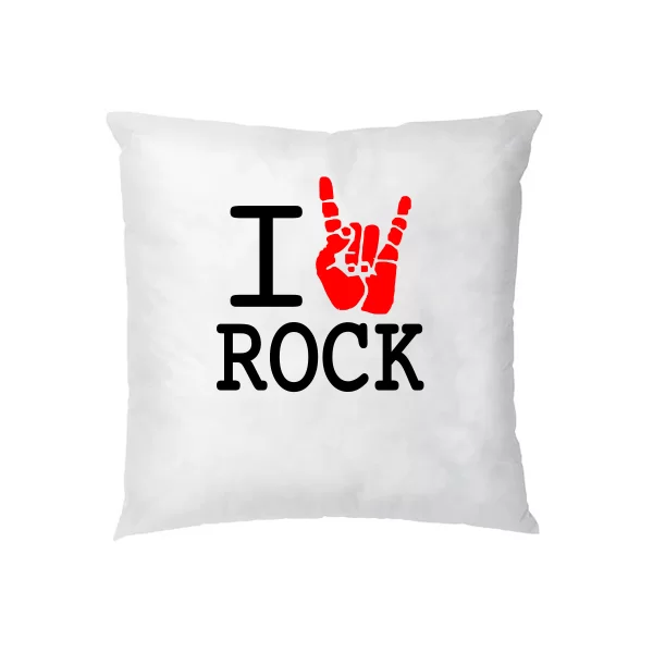 Подушка с надписью люблю Rock