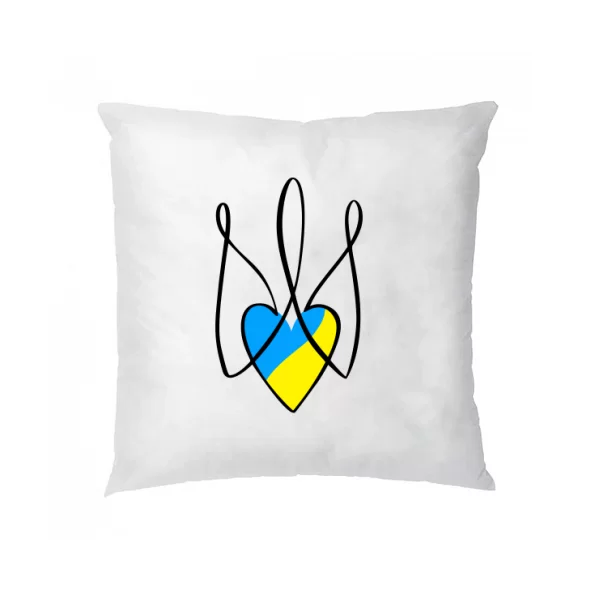 Подушка Трезубец с сердцем Украины